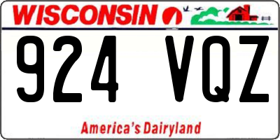 WI license plate 924VQZ