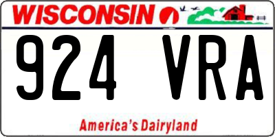 WI license plate 924VRA