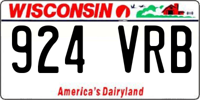 WI license plate 924VRB