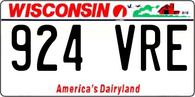 WI license plate 924VRE