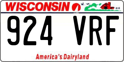 WI license plate 924VRF