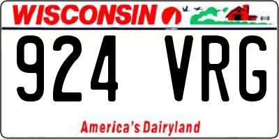 WI license plate 924VRG