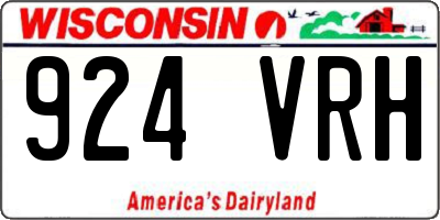 WI license plate 924VRH
