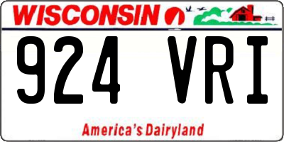 WI license plate 924VRI