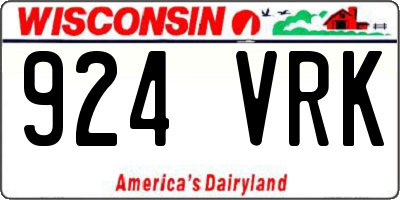 WI license plate 924VRK