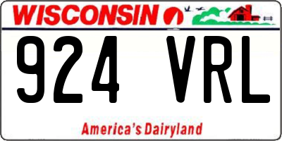 WI license plate 924VRL