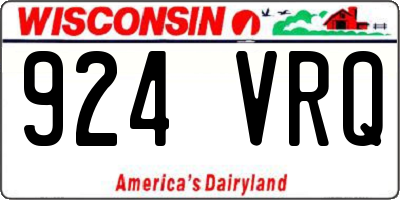 WI license plate 924VRQ