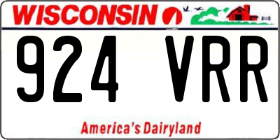 WI license plate 924VRR