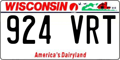 WI license plate 924VRT