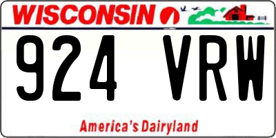 WI license plate 924VRW