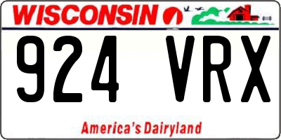 WI license plate 924VRX