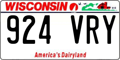 WI license plate 924VRY