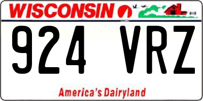 WI license plate 924VRZ