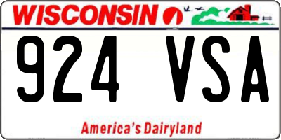 WI license plate 924VSA