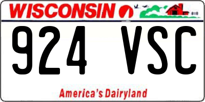 WI license plate 924VSC
