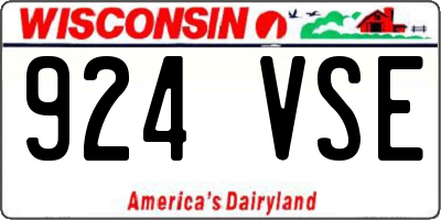 WI license plate 924VSE