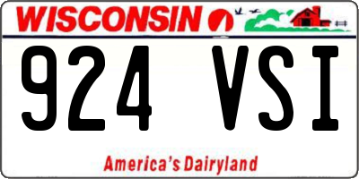 WI license plate 924VSI