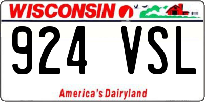 WI license plate 924VSL