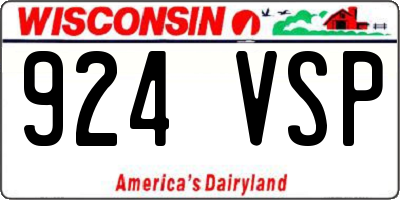 WI license plate 924VSP