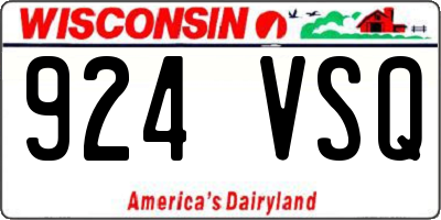 WI license plate 924VSQ
