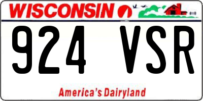 WI license plate 924VSR