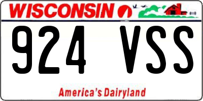 WI license plate 924VSS