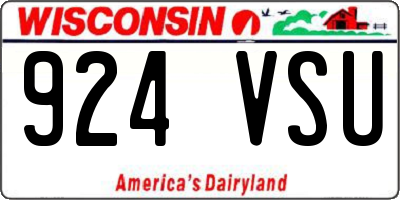 WI license plate 924VSU