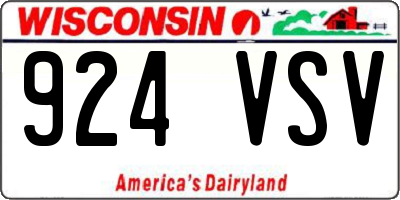 WI license plate 924VSV