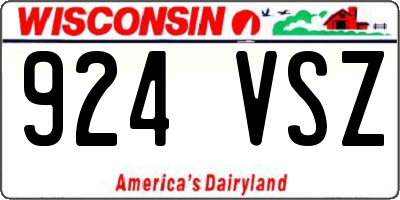 WI license plate 924VSZ