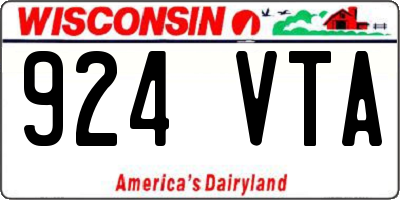 WI license plate 924VTA