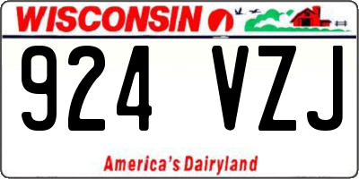 WI license plate 924VZJ