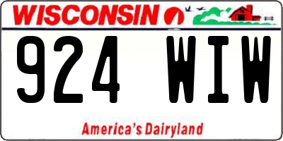 WI license plate 924WIW