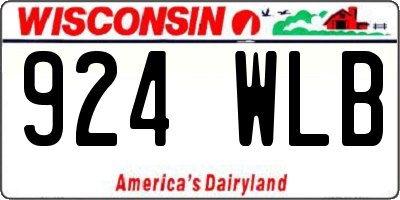 WI license plate 924WLB