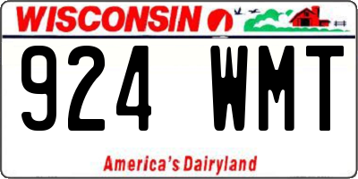 WI license plate 924WMT