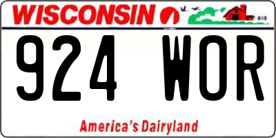 WI license plate 924WOR
