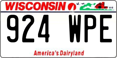 WI license plate 924WPE