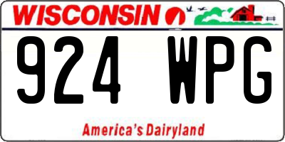 WI license plate 924WPG