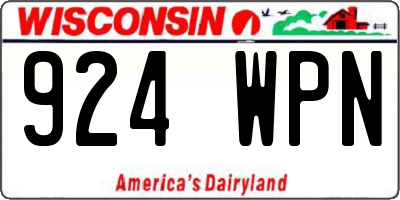 WI license plate 924WPN