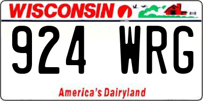 WI license plate 924WRG