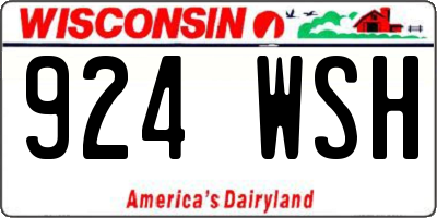WI license plate 924WSH