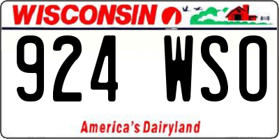 WI license plate 924WSO