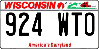WI license plate 924WTO