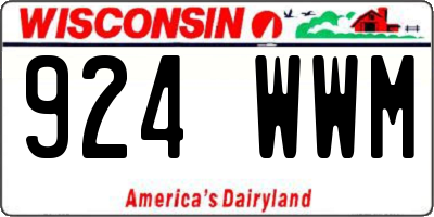 WI license plate 924WWM