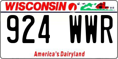WI license plate 924WWR