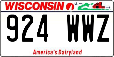 WI license plate 924WWZ