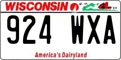 WI license plate 924WXA