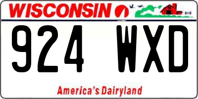 WI license plate 924WXD