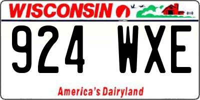 WI license plate 924WXE