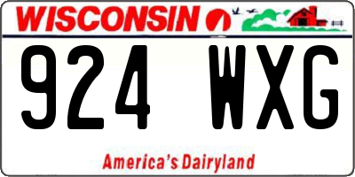 WI license plate 924WXG