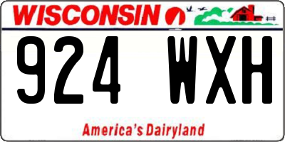 WI license plate 924WXH